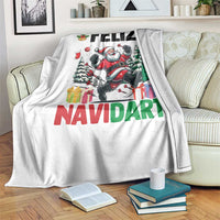 Dartist Feliz Navidart Throw Blanket Funny Santa Running From Darts Christmas Gift - Wonder Print Shop