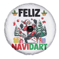 Dartist Feliz Navidart Spare Tire Cover Funny Santa Running From Darts Christmas Gift - Wonder Print Shop
