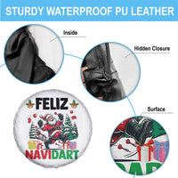 Dartist Feliz Navidart Spare Tire Cover Funny Santa Running From Darts Christmas Gift - Wonder Print Shop