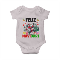 Dartist Feliz Navidart Baby Onesie Funny Santa Running From Darts Christmas Gift - Wonder Print Shop