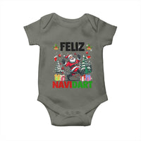 Dartist Feliz Navidart Baby Onesie Funny Santa Running From Darts Christmas Gift - Wonder Print Shop