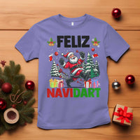 Dartist Feliz Navidart T Shirt Funny Santa Running From Darts Christmas Gift - Wonder Print Shop