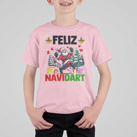 Dartist Feliz Navidart T Shirt For Kid Funny Santa Running From Darts Christmas Gift - Wonder Print Shop