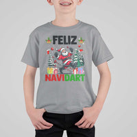 Dartist Feliz Navidart T Shirt For Kid Funny Santa Running From Darts Christmas Gift - Wonder Print Shop