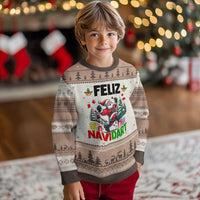 Dartist Feliz Navidart Ugly Christmas Sweater Funny Santa Running From Darts Xmas Gift - Wonder Print Shop