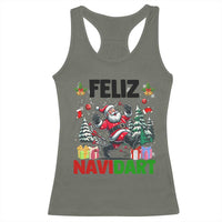Dartist Feliz Navidart Racerback Tank Top Funny Santa Running From Darts Christmas Gift - Wonder Print Shop