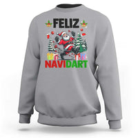 Dartist Feliz Navidart Sweatshirt Funny Santa Running From Darts Christmas Gift - Wonder Print Shop