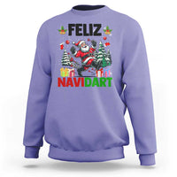 Dartist Feliz Navidart Sweatshirt Funny Santa Running From Darts Christmas Gift - Wonder Print Shop