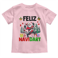 Dartist Feliz Navidart Toddler T Shirt Funny Santa Running From Darts Christmas Gift - Wonder Print Shop
