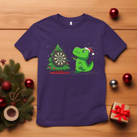Christmas Dinosaur Dart Player T Shirt Funny Dino Lover - Wonder Print Shop