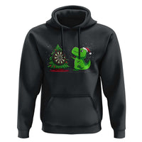 Christmas Dinosaur Dart Player Hoodie Funny Dino Lover - Wonder Print Shop