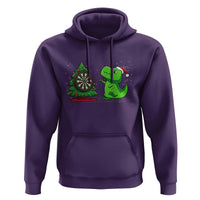 Christmas Dinosaur Dart Player Hoodie Funny Dino Lover - Wonder Print Shop