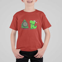 Christmas Dinosaur Dart Player T Shirt For Kid Funny Dino Lover - Wonder Print Shop
