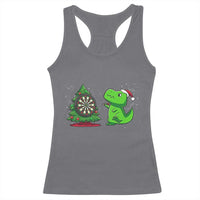 Christmas Dinosaur Dart Player Racerback Tank Top Funny Dino Lover - Wonder Print Shop