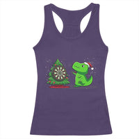 Christmas Dinosaur Dart Player Racerback Tank Top Funny Dino Lover - Wonder Print Shop