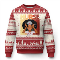 Strong Black Nurse Ugly Christmas Sweater Black History Medical Professional Gift - Wonder Print Shop