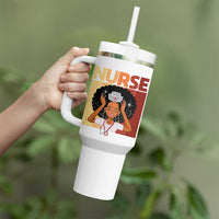 Strong Black Nurse Tumbler With Handle Black History Medical Professional Gift - Wonder Print Shop