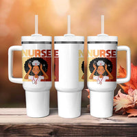 Strong Black Nurse Tumbler With Handle Black History Medical Professional Gift - Wonder Print Shop