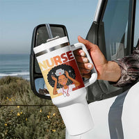 Strong Black Nurse Tumbler With Handle Black History Medical Professional Gift - Wonder Print Shop