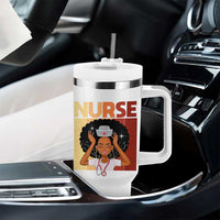 Strong Black Nurse Tumbler With Handle Black History Medical Professional Gift - Wonder Print Shop