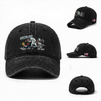 Greenland Not For Sale Washed Cotton Baseball Cap Political Humor Gift