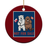 Funny Polar Bear And Beaver Political Protest Ceramic Ornament Not For Sale