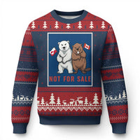 Funny Polar Bear And Beaver Political Protest Ugly Christmas Sweater Not For Sale