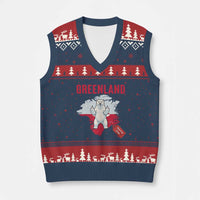 Greenland Is Not For Sale V-Neck Knit Sweater Vest Support Greenlander Gift