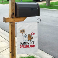 Funny Polar Bear Political Protest Garden Flag Hands Off Greenland