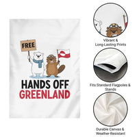 Funny Polar Bear Political Protest Garden Flag Hands Off Greenland