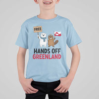 Funny Polar Bear Political Protest T Shirt For Kid Hands Off Greenland