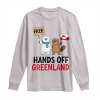 Funny Polar Bear Political Protest Long Sleeve Shirt Hands Off Greenland
