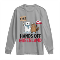 Funny Polar Bear Political Protest Long Sleeve Shirt Hands Off Greenland