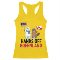 Funny Polar Bear Political Protest Racerback Tank Top Hands Off Greenland