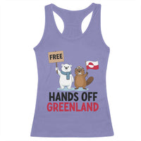 Funny Polar Bear Political Protest Racerback Tank Top Hands Off Greenland