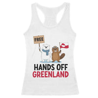 Funny Polar Bear Political Protest Racerback Tank Top Hands Off Greenland