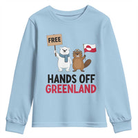Funny Polar Bear Political Protest Youth Sweatshirt Hands Off Greenland