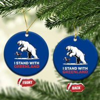 I Stand With Greenland Ceramic Ornament Anti Fascist Political Parody Gift