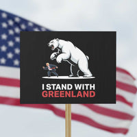 I Stand With Greenland Protest Sign Anti Fascist Political Parody Gift