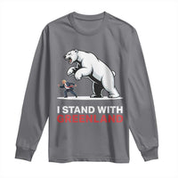 I Stand With Greenland Long Sleeve Shirt Anti Fascist Political Parody Gift