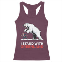 I Stand With Greenland Racerback Tank Top Anti Fascist Political Parody Gift