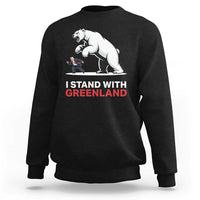I Stand With Greenland Sweatshirt Anti Fascist Political Parody Gift