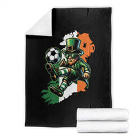 Funny Leprechaun Playing Soccer Throw Blanket St Patricks Day