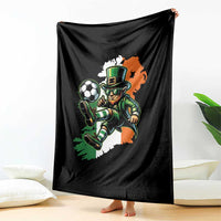 Funny Leprechaun Playing Soccer Throw Blanket St Patricks Day