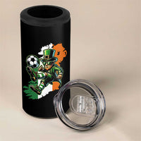 Funny Leprechaun Playing Soccer 4 in 1 Can Cooler Tumbler St Patricks Day