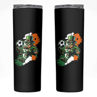 Funny Leprechaun Playing Soccer Skinny Tumbler St Patricks Day