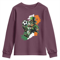 Funny Leprechaun Playing Soccer Youth Sweatshirt St Patricks Day