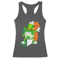 Funny Dabbing Soccer Ball Racerback Tank Top St Patricks Day