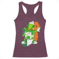 Funny Dabbing Soccer Ball Racerback Tank Top St Patricks Day