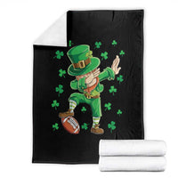 Dabbing Leprechaun Football St Patricks Day Boys Men Sports T-Shirt Throw Blanket